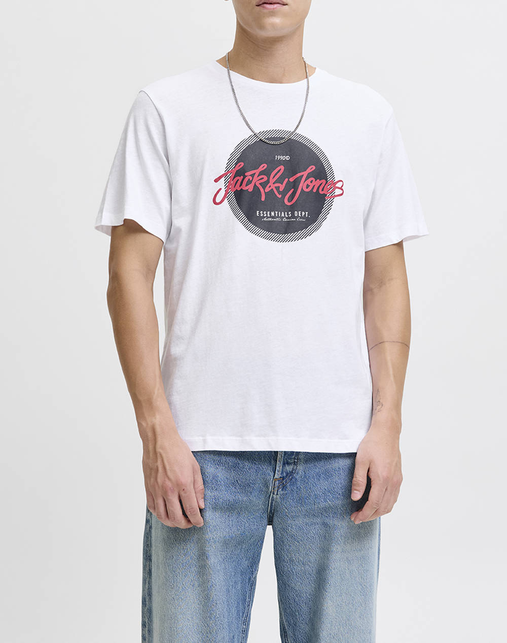 JACK&JONES JJURBAN TEE SS CREW NECK 12279114-WHITE White