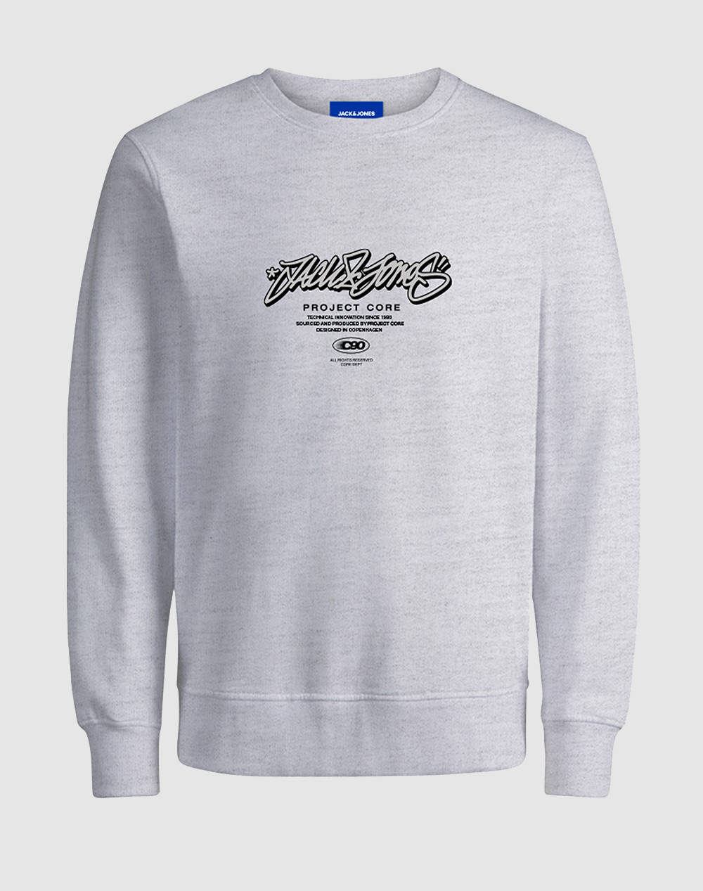 JACK&JONES JCOSCRIPTURE SWEAT CREW NECK FST 12284448-White Melange LightGray