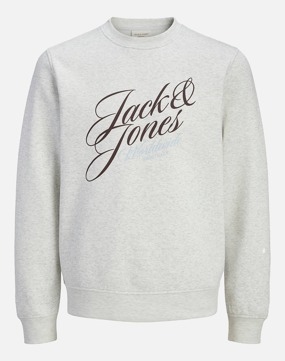 JACK&JONES JORINWOOD SWEAT CREW NECK FST 12286583-Bright WhiteMELANGE White