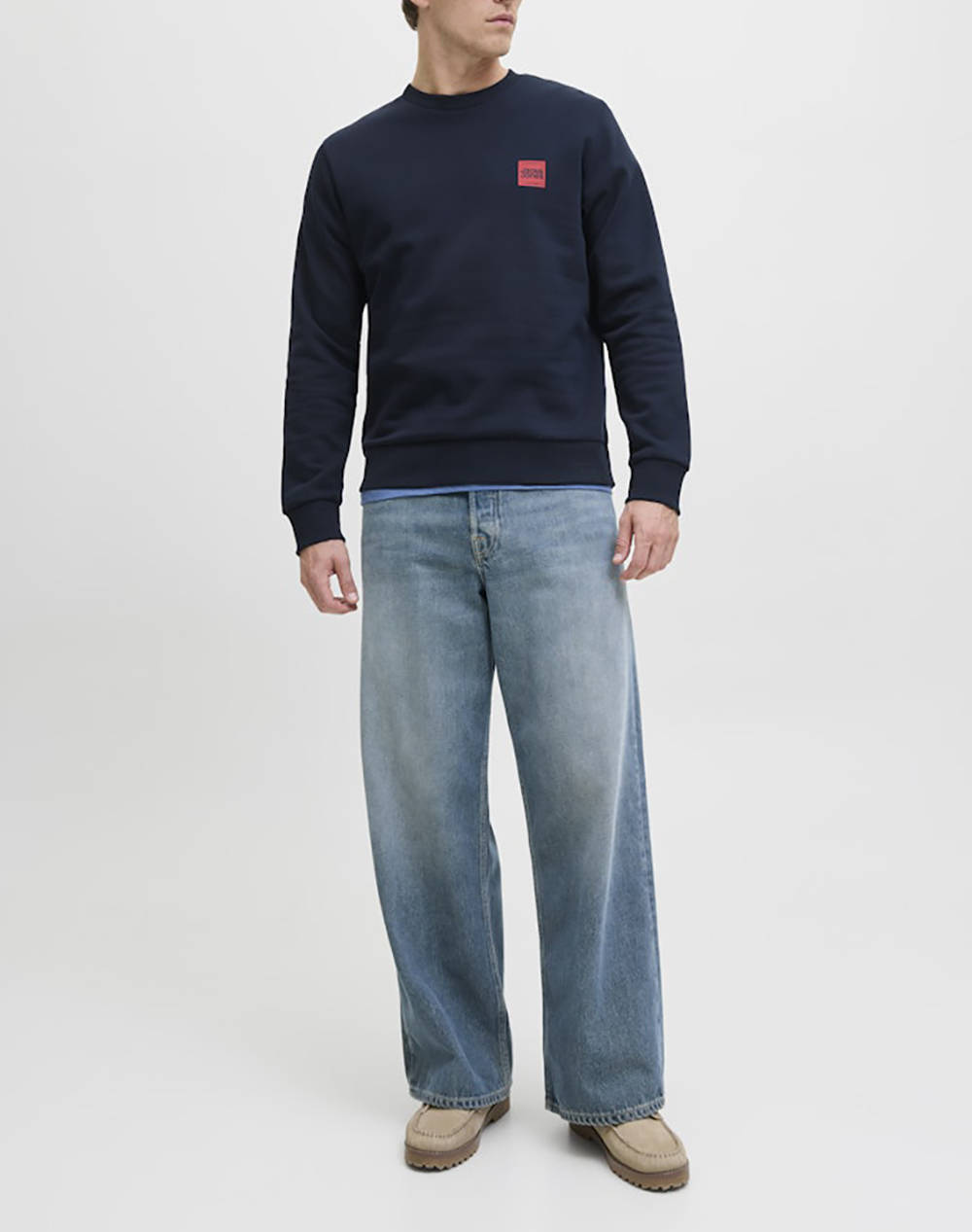 JACK&JONES JJBRANDY SWEAT CREW NECK LN 12279256-Sky Captain DarkBlue φωτογραφία