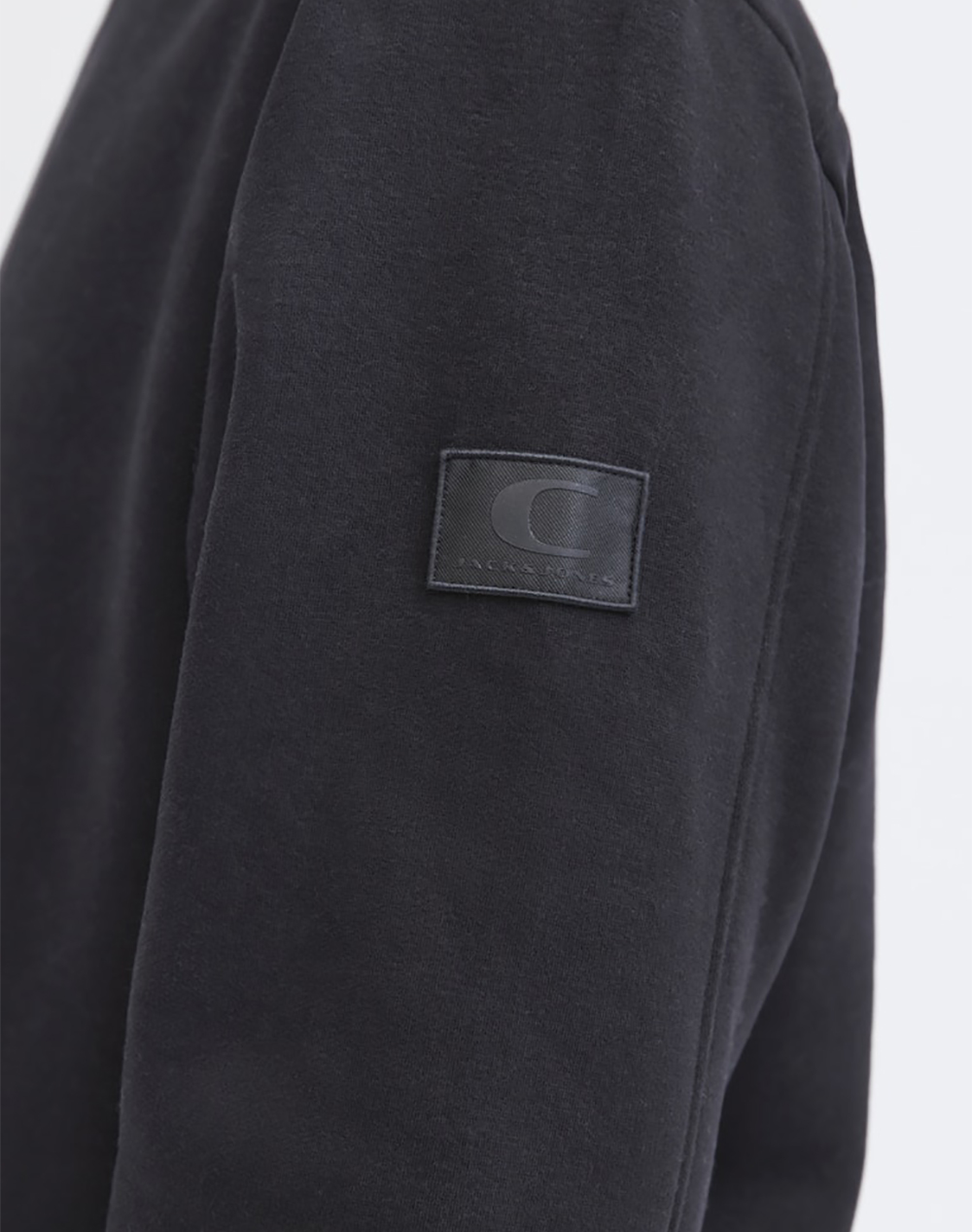 Jack Jones Jcopoint Sweat Badge Crew Neck Bf 12285667-Blackjj Black ανδρικά ρούχα μπλούζες φούτερ Politikos Shop Πολιτικός