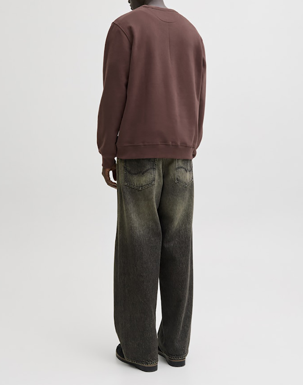 JACK&JONES JORBLEECKER BRANDING SWEAT CREW BF 12286775-Deep MahoganyORG Brown φωτογραφία