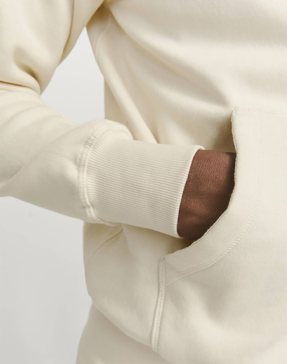 JACK&JONES JORFREDERIKSBERG SWEAT HOOD SPA 12270541-Antique White OffWhite φωτογραφία