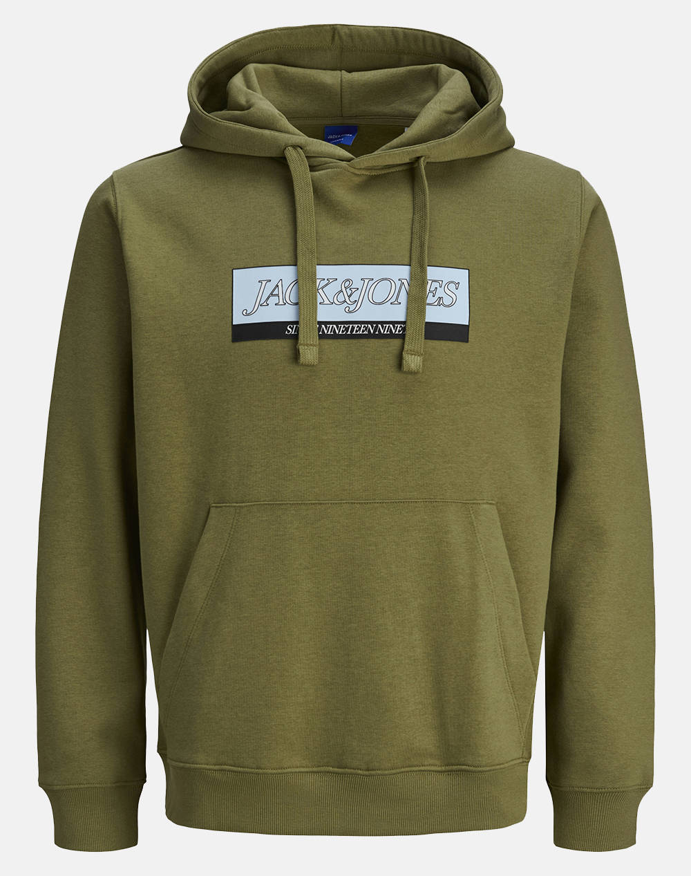 JACK&JONES JORINWOOD BLOCK BRANDING SWEAT HOOD 12283934-Olive Drab Olive