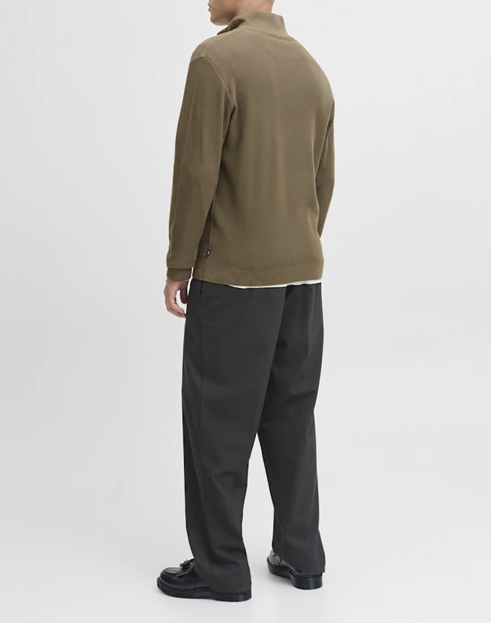 JACK&JONES JPRBLUREX KNIT FULL ZIP CARDIGAN LN 12284356-Stone Gray Khaki φωτογραφία