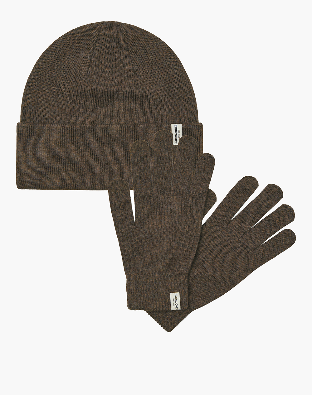 JACK&JONES JACCOOPER BEANIE AND GLOVES GIFTBOX 12289070-CHOCOLATE BROWN Brown