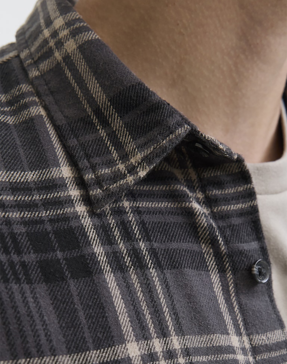 JJ REBEL JREBTRACK CHECK SHIRT LS 12285186-AsphaltW.Checks DarkGray φωτογραφία