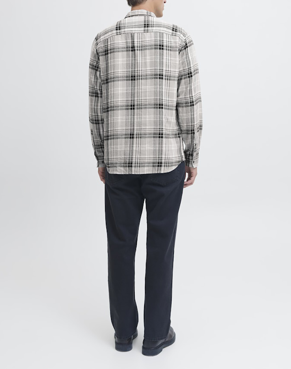 JJ REBEL JREBTRACK CHECK SHIRT LS 12285186-Ghost GrayW.Checks LightGray φωτογραφία