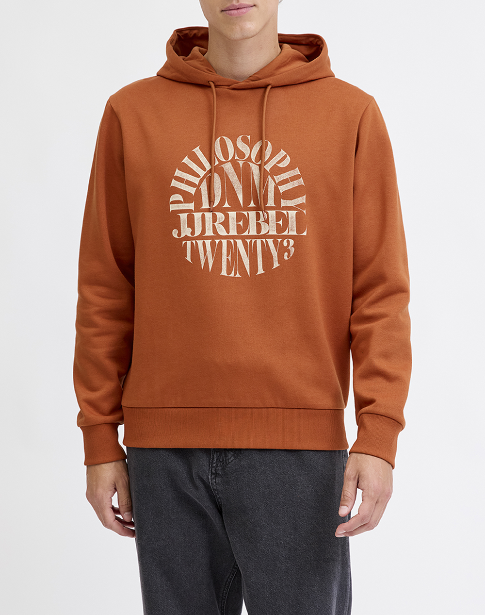 JJ REBEL JJ REBEL JREBBLUE SWEAT HOOD 12284981-Bombay Brown DarkOrange