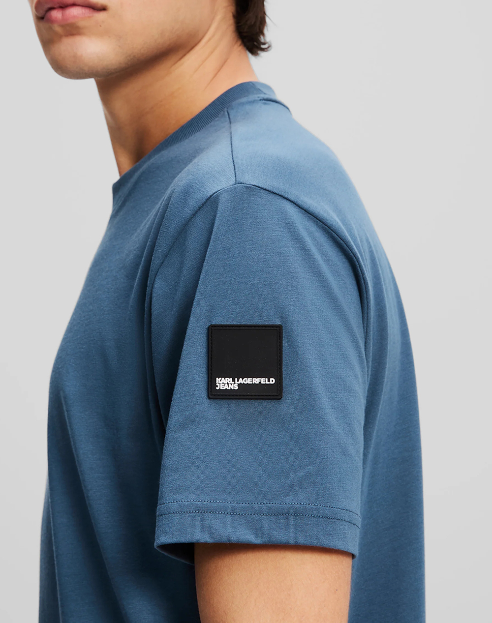 Karl Lagerfeld Jeans Klj Reg Rubber Patch Tee A3M17003-1Yu Indigo ανδρικά ρούχα μπλούζες T-Shirt Politikos Shop Πολιτικός