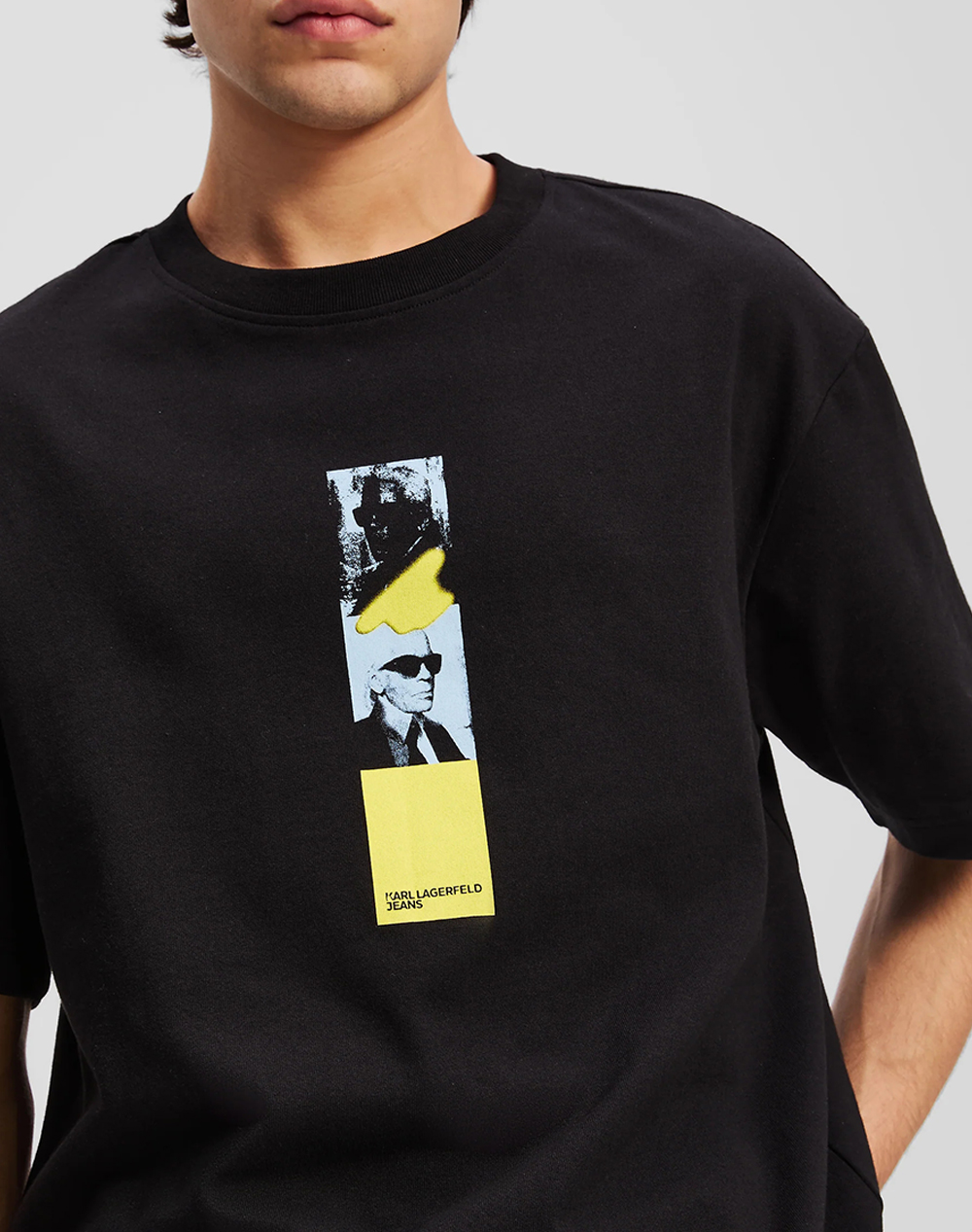 Karl Lagerfeld Jeans Klj Relax Repeated Tee A3M17036-999 Black ανδρικά ρούχα μπλούζες T-Shirt Politikos Shop Πολιτικός