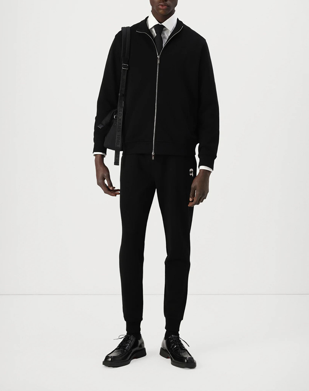 Karl Lagerfeld Sweat Zip Jacket Nos 705750-500900-990 Black ανδρικά ρούχα ζακέτες φούτερ Politikos Shop Πολιτικός