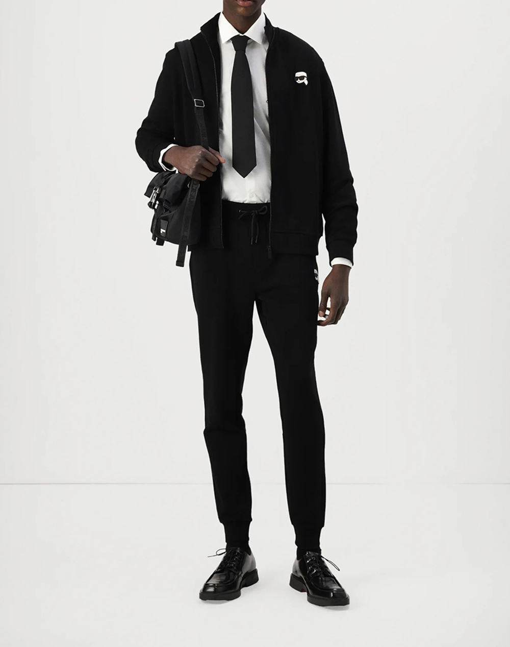 Karl Lagerfeld Sweat Zip Jacket Nos 705712-500900-990 Black ανδρικά ρούχα ζακέτες φούτερ Politikos Shop Πολιτικός