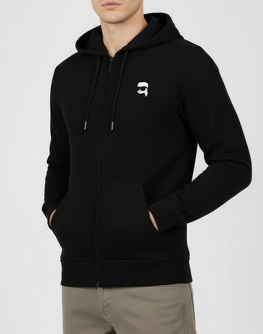 KARL LAGERFELD SWEAT HOODY JACKET 705045-554910-990 Black