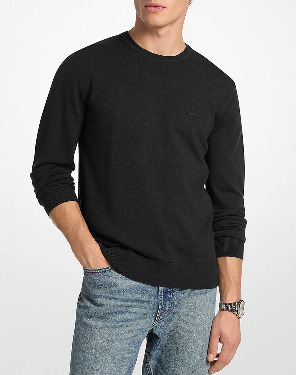 MICHAEL KORS CF460F77AP ΠΟΥΛΟΒΕΡ ΜΑΚΡΥΜΑΝΙΚΟ MICHAEL KORS MENS CF460F77AP-001 Black