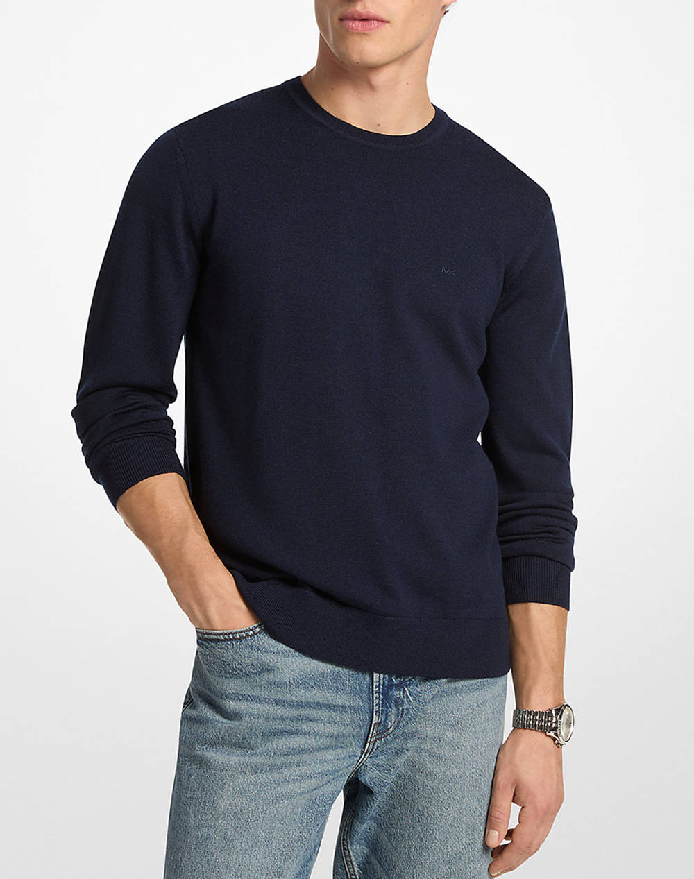 MICHAEL KORS CF460F77AP ΠΟΥΛΟΒΕΡ ΜΑΚΡΥΜΑΝΙΚΟ MICHAEL KORS MENS CF460F77AP-401 DarkBlue