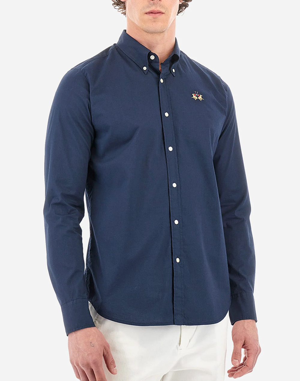 LA MARTINA LA MARTINA ΠΟΥΚΑΜΙΣΟ ΜΜ MAN SHIRT L/S POPLIN 3LMCCMC02-PP483-07017 NavyBlue