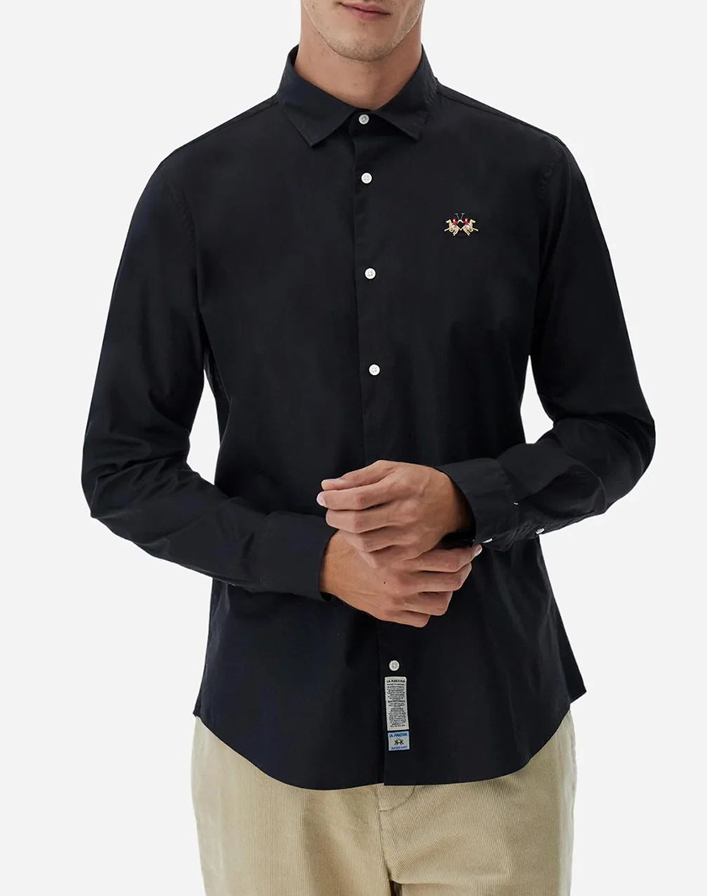 LA MARTINA LA MARTINA ΠΟΥΚΑΜΙΣΟ ΜΜ MAN SHIRT L/S POPLIN 3LMMBC002-09999 Black