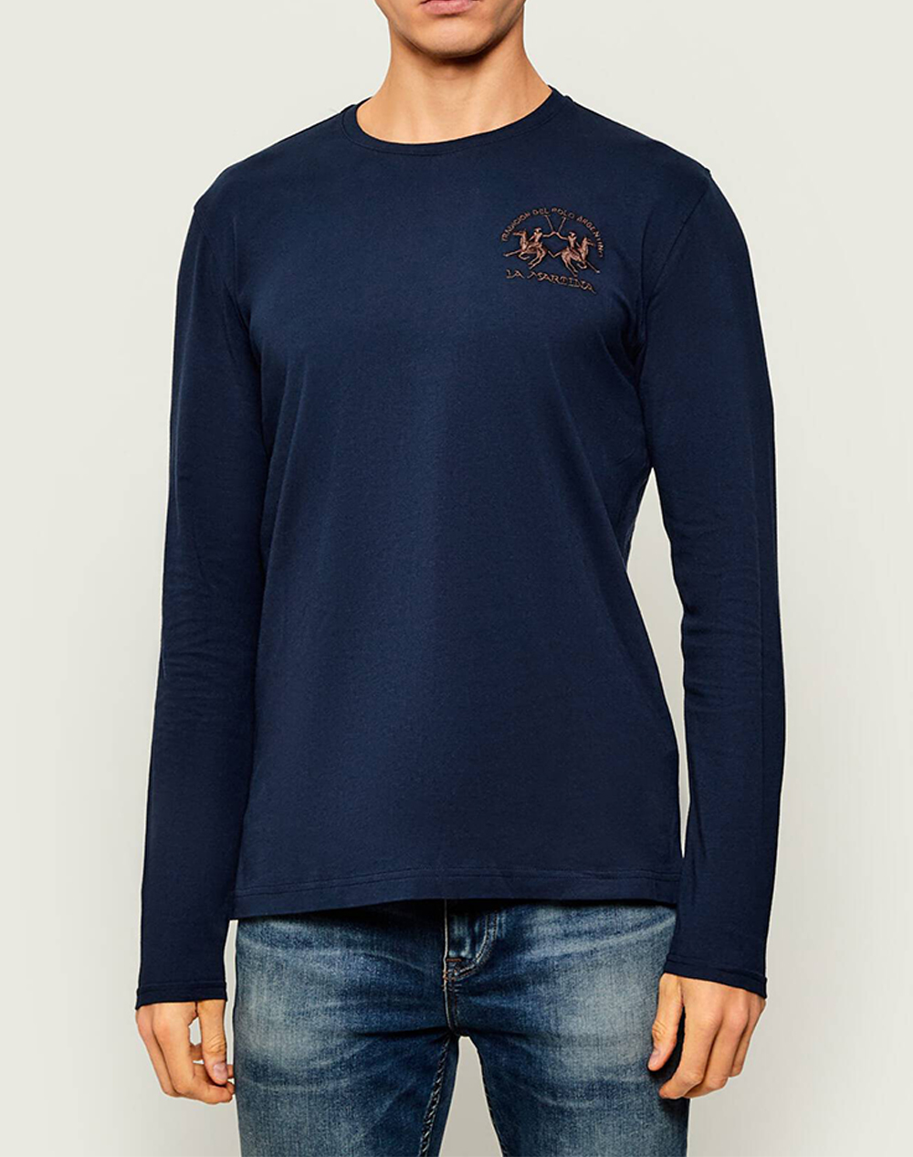 LA MARTINA ΜΠΛΟΥΖΑ T-SHIRT ΜΜ MAN T-SHIRT L/S JERSEY 3LMMBR003-07017 NavyBlue