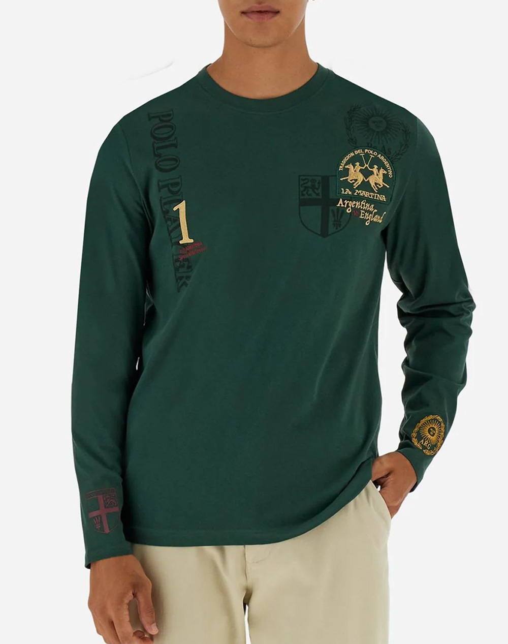 LA MARTINA LA MARTINA ΜΠΛΟΥΖΑ T-SHIRT ΜΜ MAN L/S T-SHIRT JERSEY 3LMMBR301-03037 Green