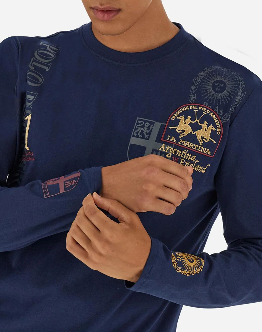 LA MARTINA ΜΠΛΟΥΖΑ T-SHIRT ΜΜ MAN L/S T-SHIRT JERSEY 3LMMBR301-07017 NavyBlue φωτογραφία
