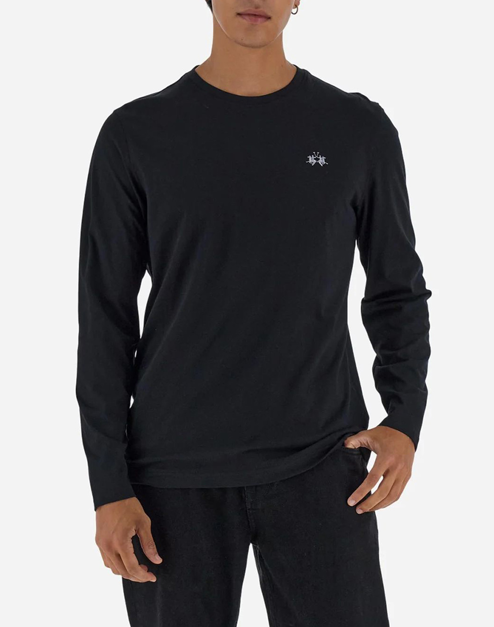 LA MARTINA ΜΠΛΟΥΖΑ T-SHIRT ΜΜ MAN T-SHIRT L/S JERSEY 3LMMBR005-09999 Black