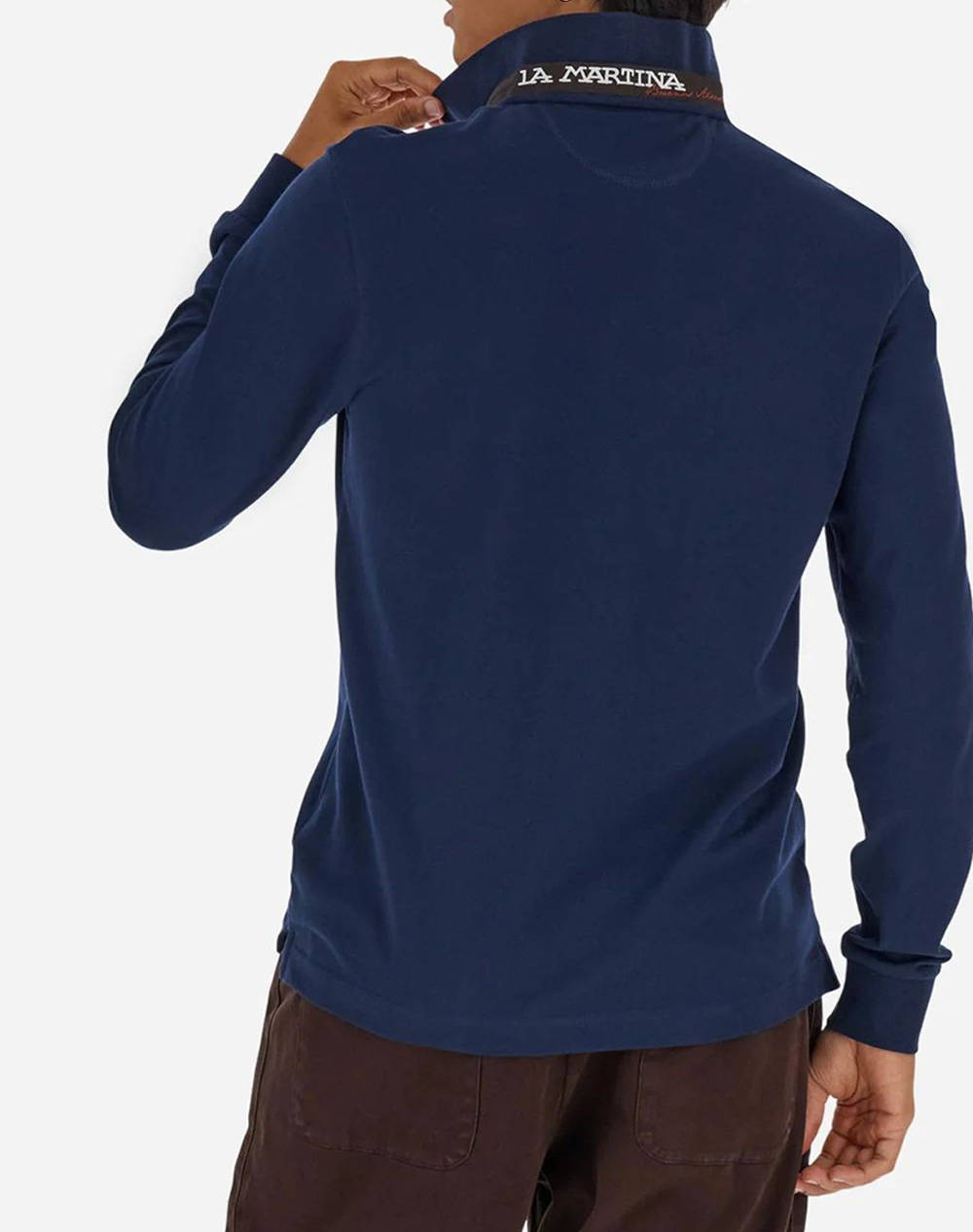 LA MARTINA ΜΠΛΟΥΖΑ ΠΟΛΟ ΜΜ MAN L/S POLO PIQUET STRETCH 3LMMBP004-07017 NavyBlue φωτογραφία