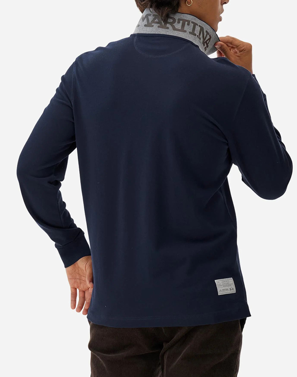 LA MARTINA ΜΠΛΟΥΖΑ ΠΟΛΟ ΜΜ MAN L/S POLO PIQUET STRETCH 3LMMBP003-07017 NavyBlue φωτογραφία