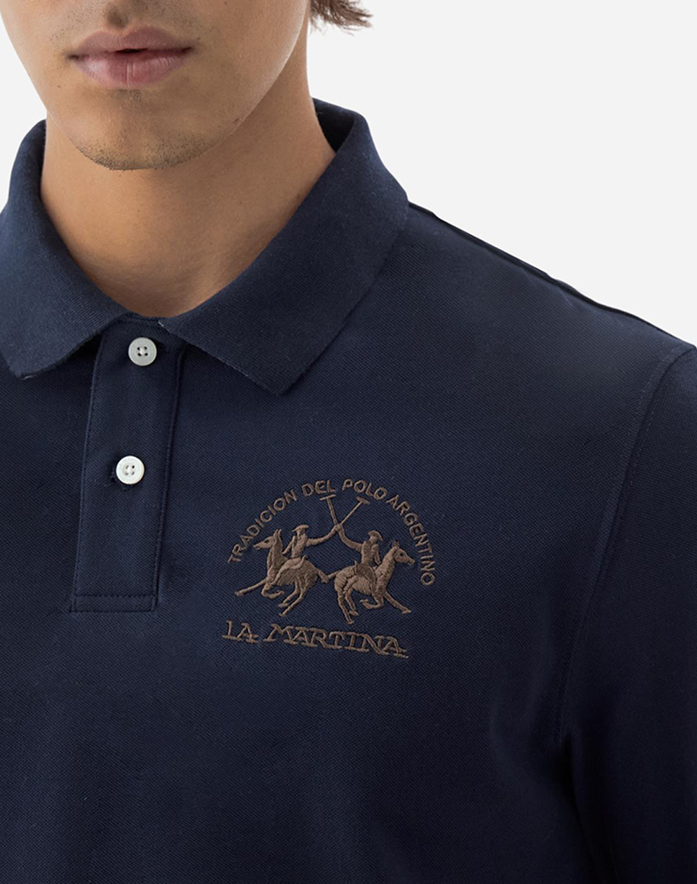 LA MARTINA ΜΠΛΟΥΖΑ ΠΟΛΟ ΜΜ MAN L/S POLO PIQUET STRETCH 3LMMBP003-07017 NavyBlue φωτογραφία