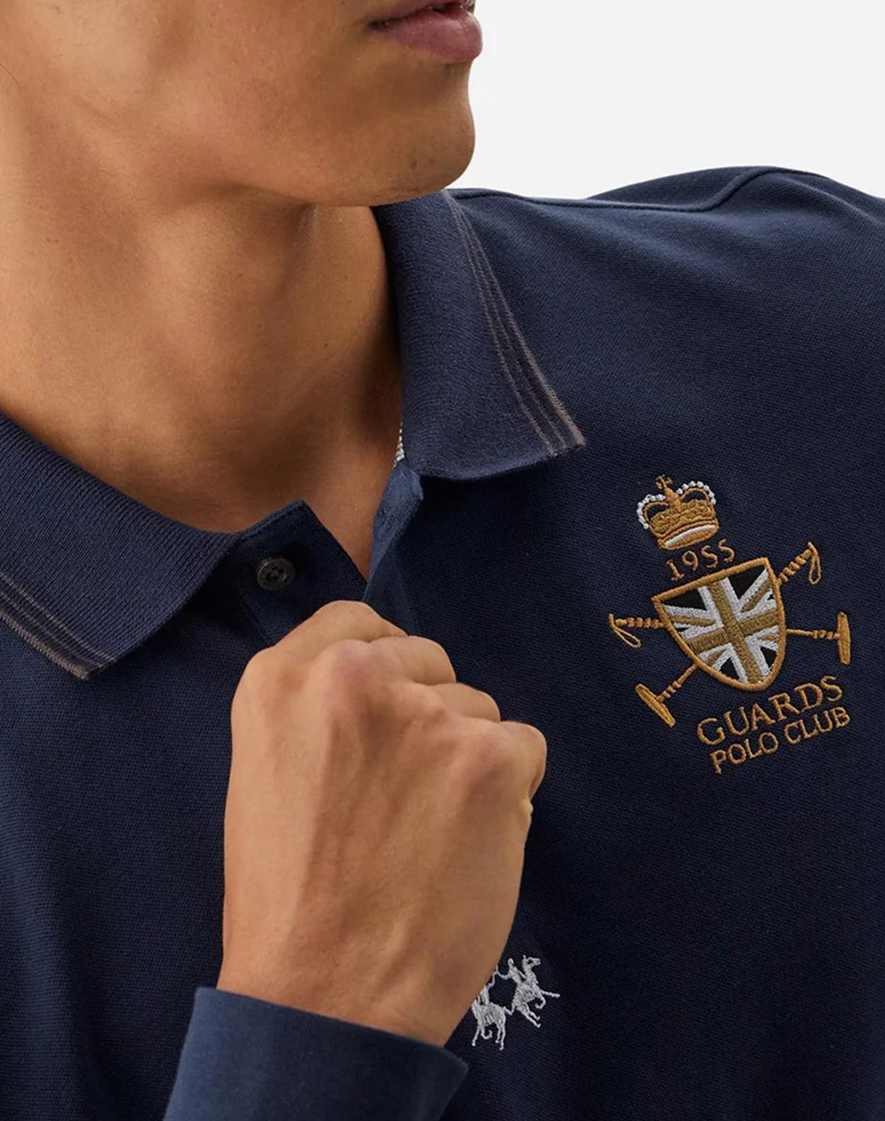 LA MARTINA ΜΠΛΟΥΖΑ ΠΟΛΟ ΜΜ MAN POLO L/S PIQUET STRETCH 3LMMBPE31-07017 NavyBlue φωτογραφία