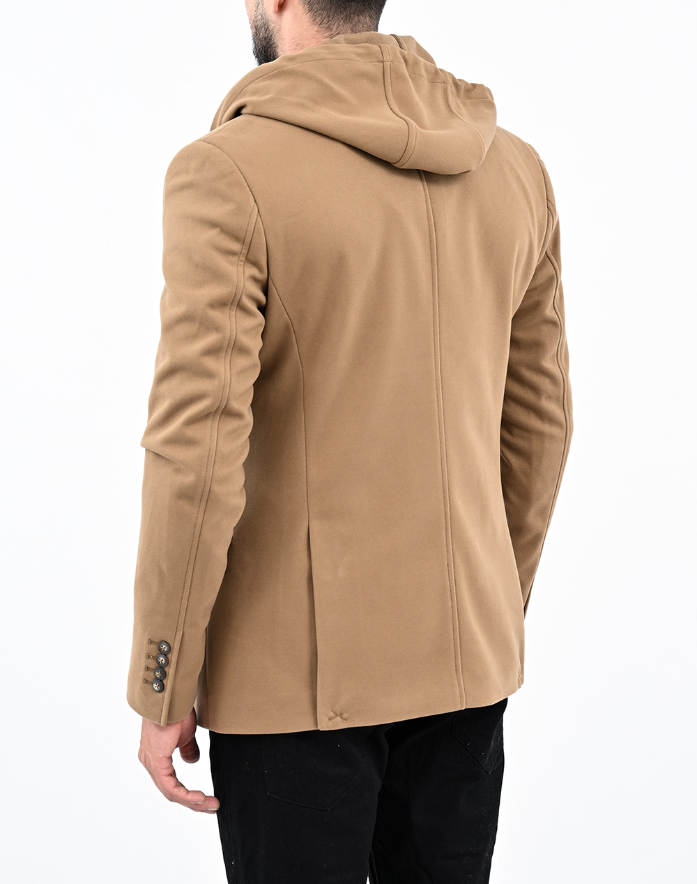 LEXTON ΣΑΚΑΚΙ ΜΕ ΜΟΣΤΡΑ & KOYKOYΛΑ 08.36.HOODIE BLAZER-CAMEL Camel φωτογραφία