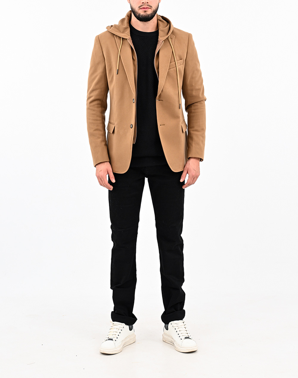 LEXTON ΣΑΚΑΚΙ ΜΕ ΜΟΣΤΡΑ & KOYKOYΛΑ 08.36.HOODIE BLAZER-CAMEL Camel φωτογραφία