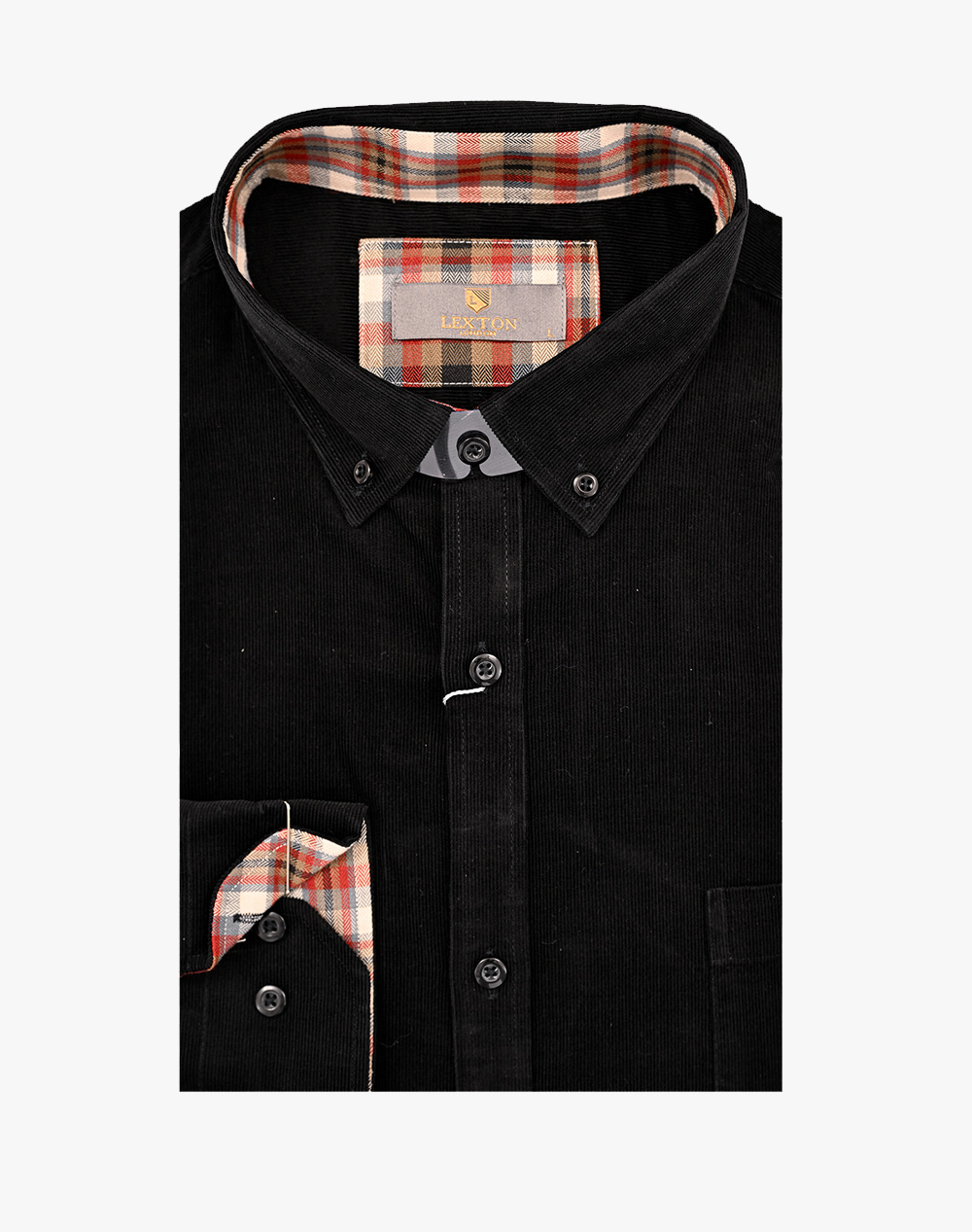 LEXTON ΠΟΥΚΑΜΙΣΟ ΚΟΤΛΕ 100% COTTON 11.36.VELVET W 25-BLACK Black