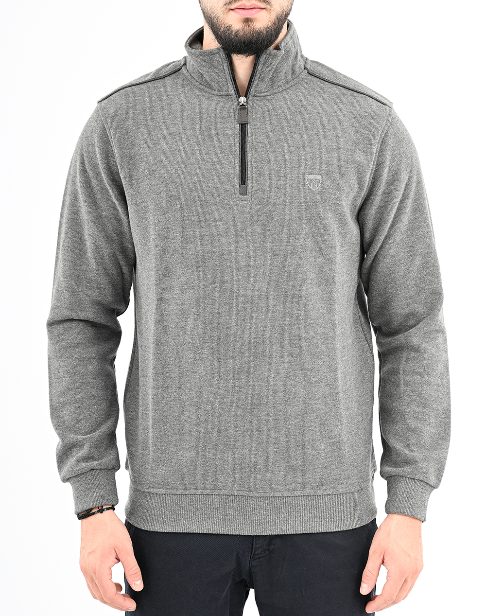 LEXTON ΦΟΥΤΕΡ POLO ZIP 70%ΒΑΜΒΑΚΙ-30%ΠΟΛ. 13.36.MARINE ZIP W"25-GREY Gray φωτογραφία