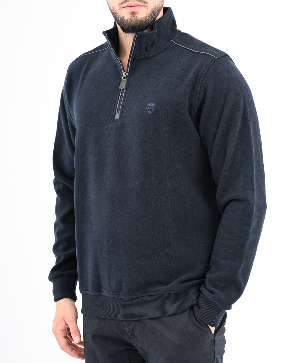 LEXTON ΦΟΥΤΕΡ POLO ZIP 70%ΒΑΜΒΑΚΙ-30%ΠΟΛ. 13.36.MARINE ZIP W"25-NAVY NavyBlue