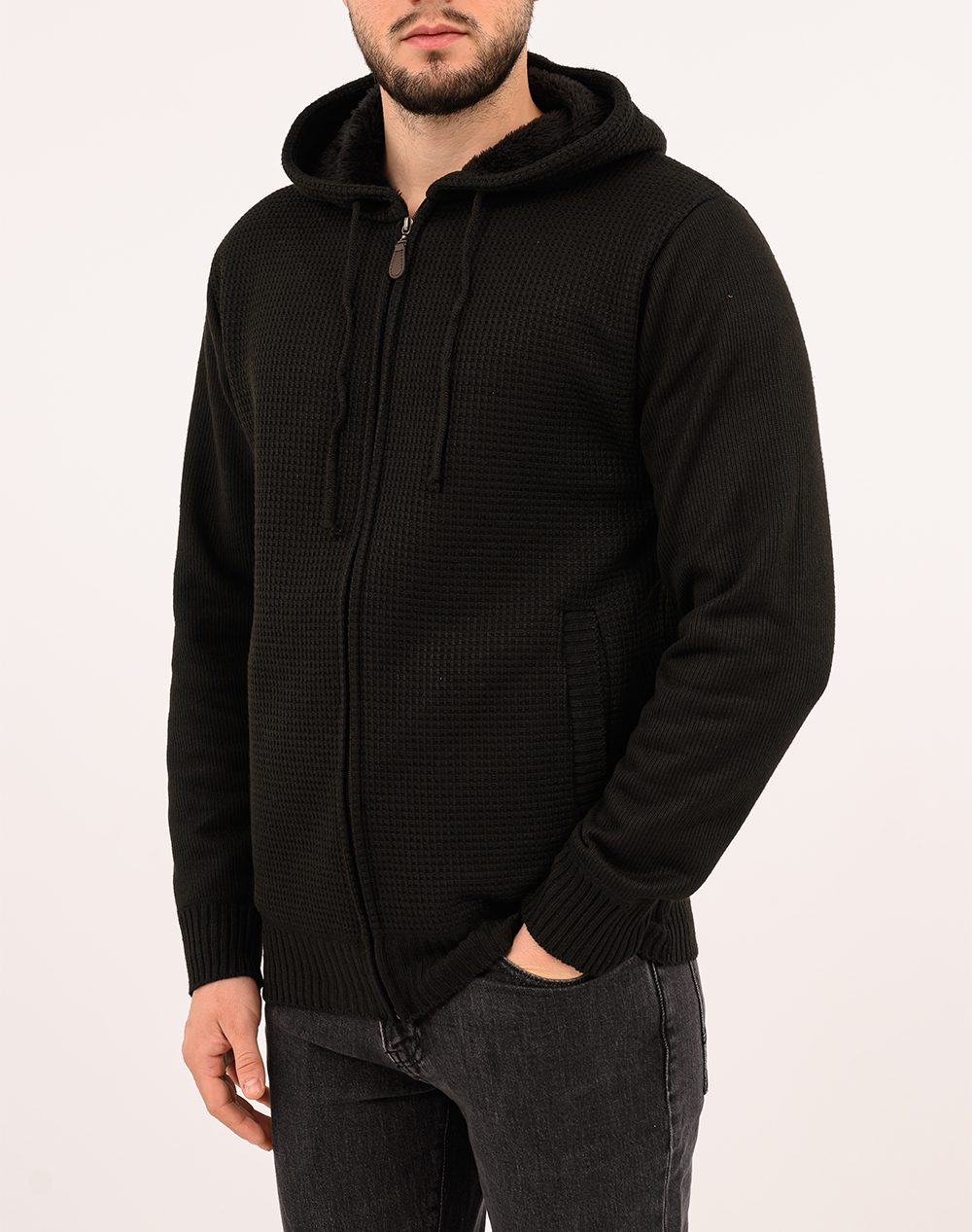 LEXTON ΠΛΕΚΤΗ ZAKETA ΚΟΥΚΟΥΛΑ 35%VISCOSE-65%ACRYLIC 19.36.THOMAS HOOD CARDIGA-BLACK Black