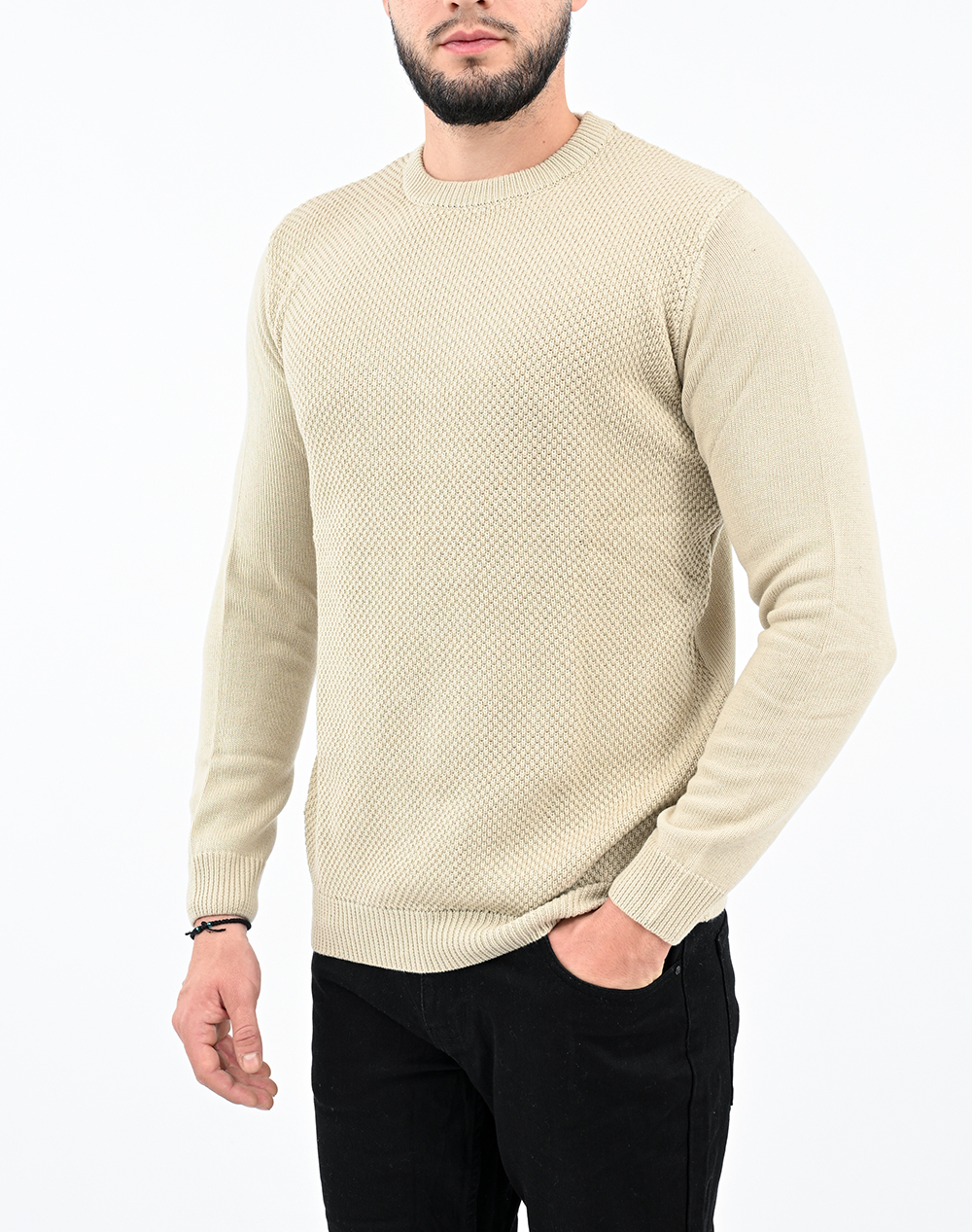 MARCUS Adult Men Knitwear 1040304-6079 Ecru