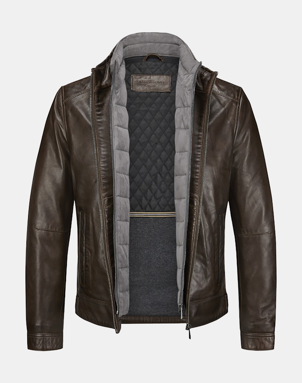 MILESTONE He-Lederjacke Nappa 53106321295-26 DarkBrown φωτογραφία