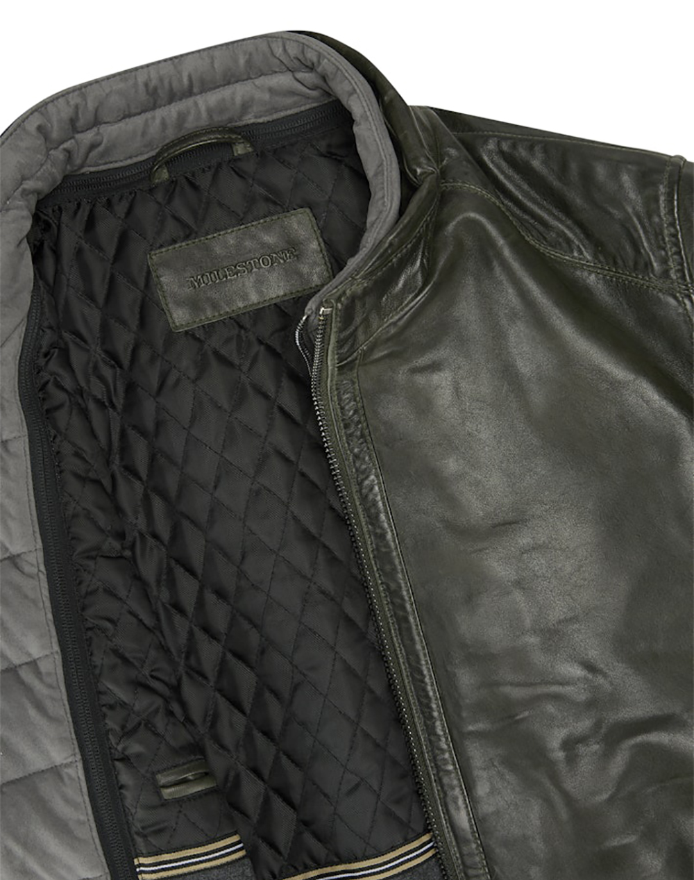 MILESTONE He-Lederjacke Nappa 53106321295-49 DarkOliveGreen φωτογραφία