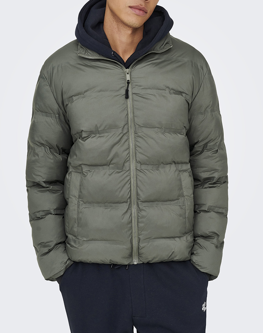 ONLY&SONS ONSUNION SEAMLESS LIFE PUFFER JACKET OTW 22034834-Castor Gray Mixed