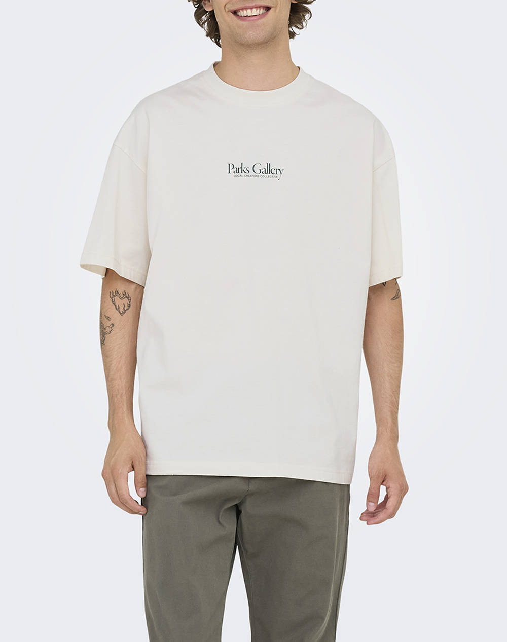 ONLY&SONS ONSPARKER SS LOOSE TEE 22035566-GardeniaPARKSGALLERY White