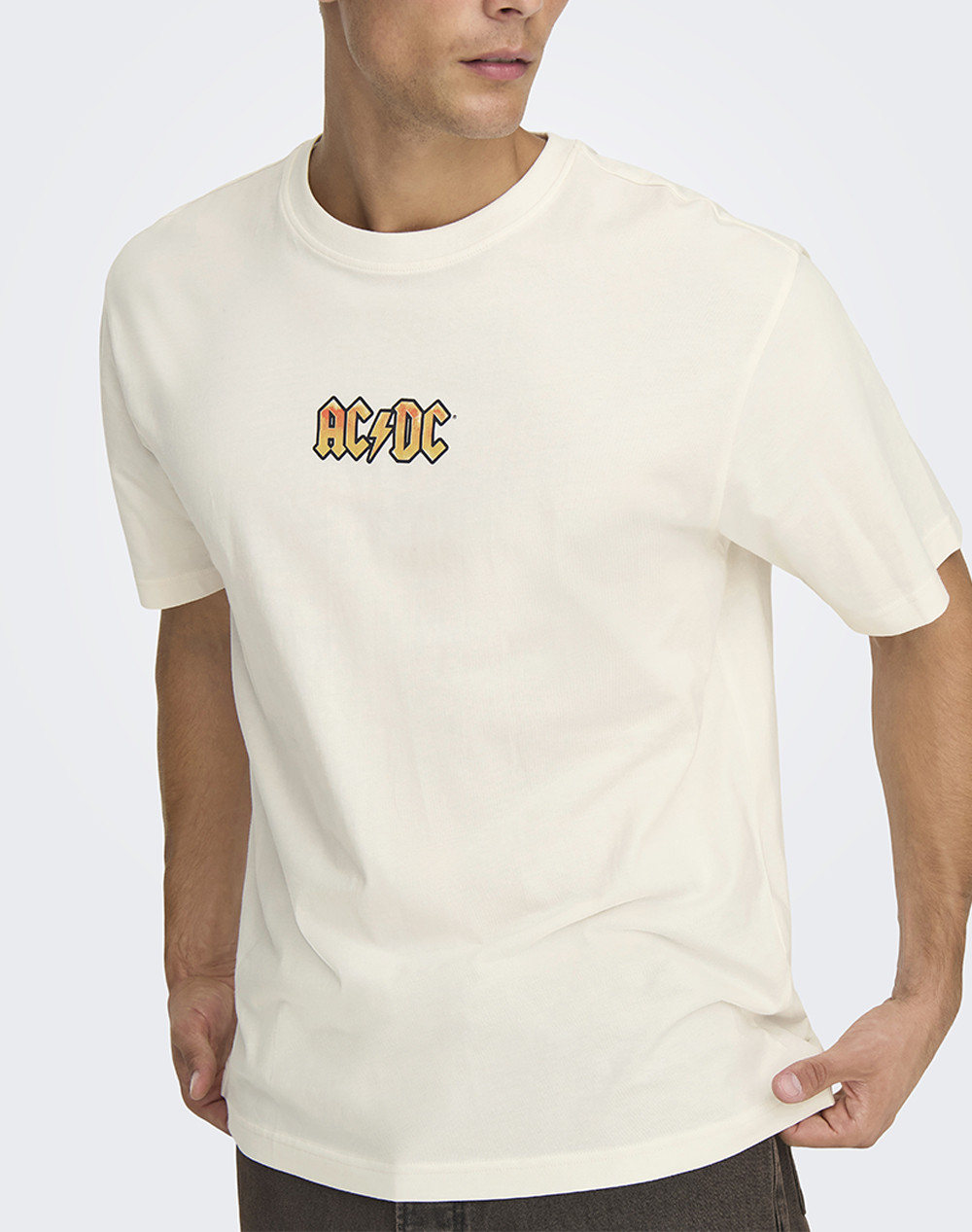 ONLY&SONS ONSACDC RLX SS LIC TEE 22035903-GardeniaACDC OffWhite