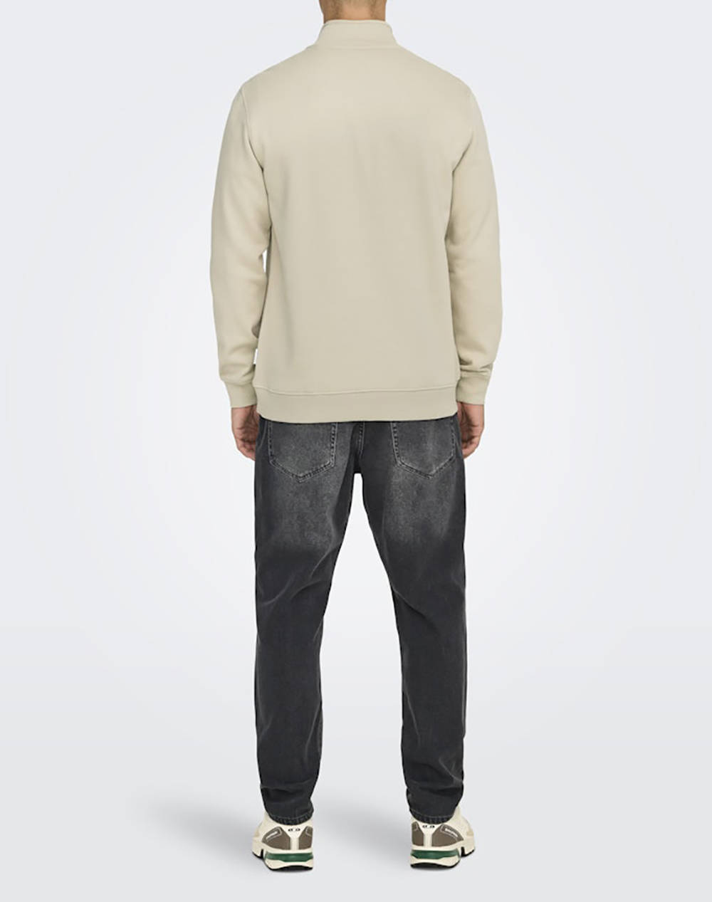 ONLY&SONS ONSCURATED REG HALF ZIP SWEAT NOOS 22030922-Silver Lining Biege φωτογραφία