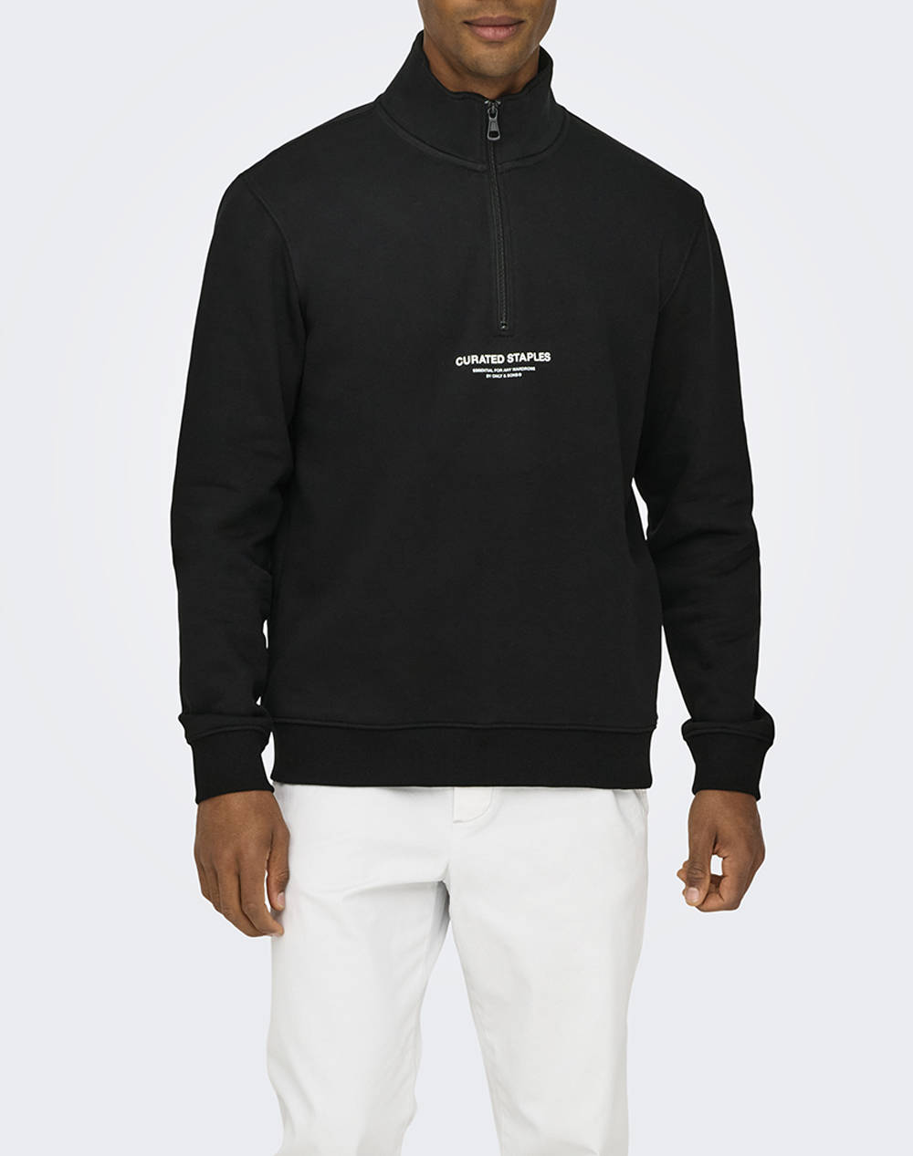 ONLY&SONS ONLY&SONS ONSCURATED REG HALF ZIP SWEAT NOOS 22030922-BLACK Black