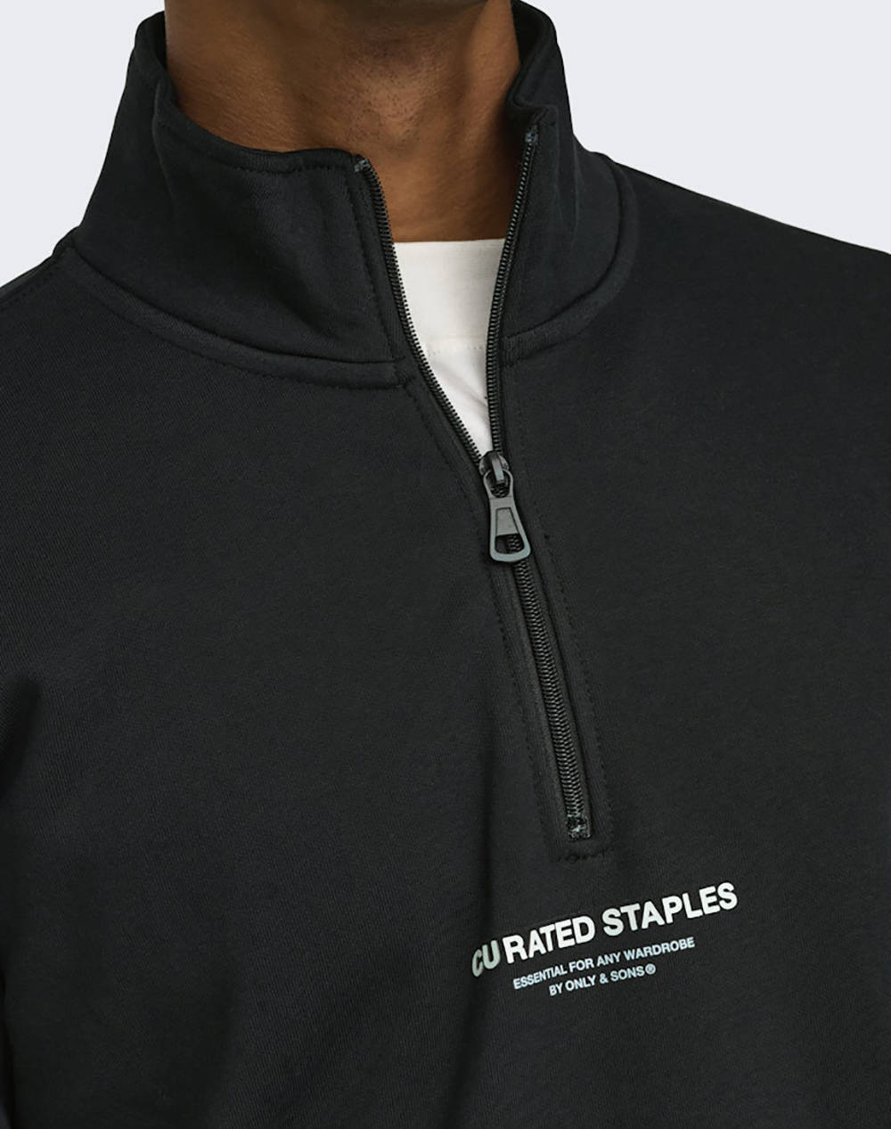 ONLY&SONS ONSCURATED REG HALF ZIP SWEAT NOOS 22030922-BLACK Black φωτογραφία