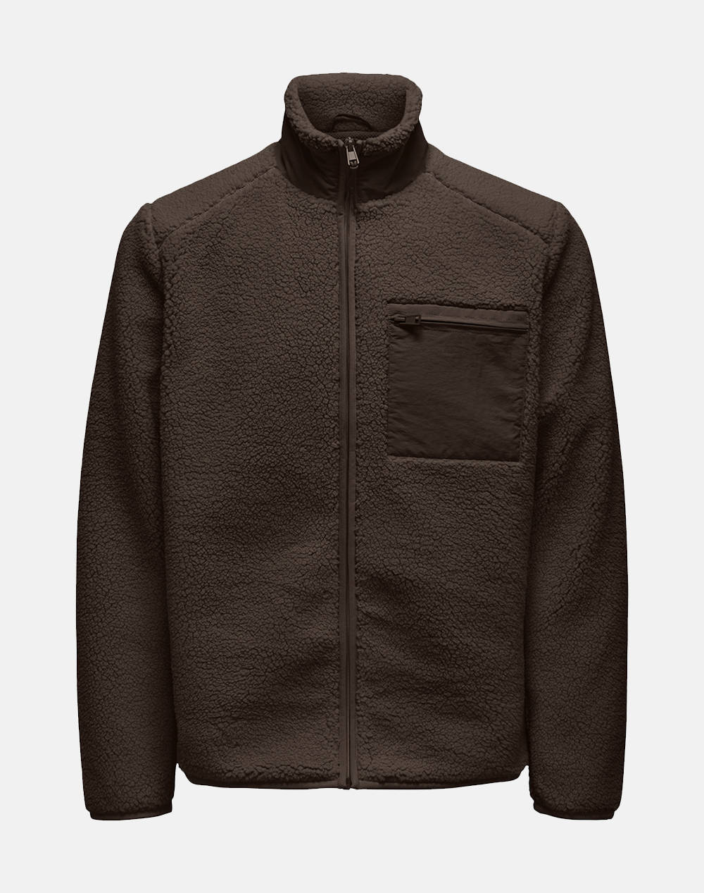 ONLY&SONS ONSDALLAS LIFE SHERPA JACKET OTW VD 22025599-Coffee Bean Brown