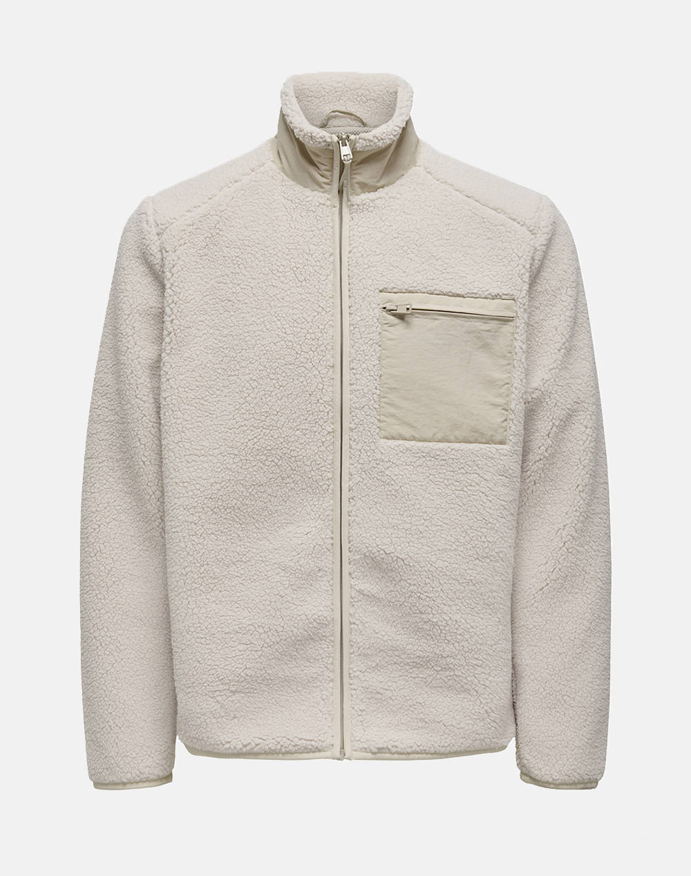 ONLY&SONS ONSDALLAS LIFE SHERPA JACKET OTW VD 22025599-Silver Lining Ecru