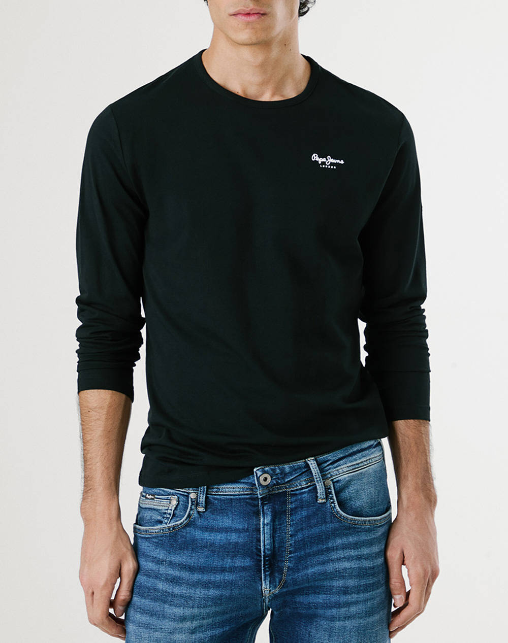 PEPE JEANS NOS ORIGINAL BASIC 2 LONG ΜΠΛΟΥΖΑ ΑΝΔΡΙΚΟ PM508211-999/BLACK Black