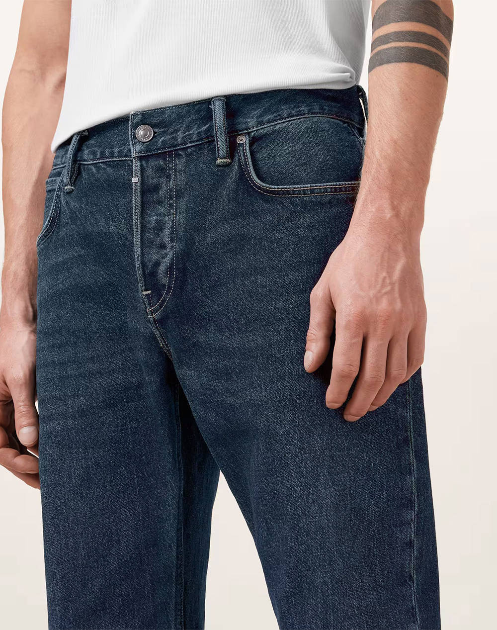 All Saints Iggy M024Eb-Indigo Blue Denimblue ανδρικά ρούχα παντελόνια Jeans Politikos Shop Πολιτικός