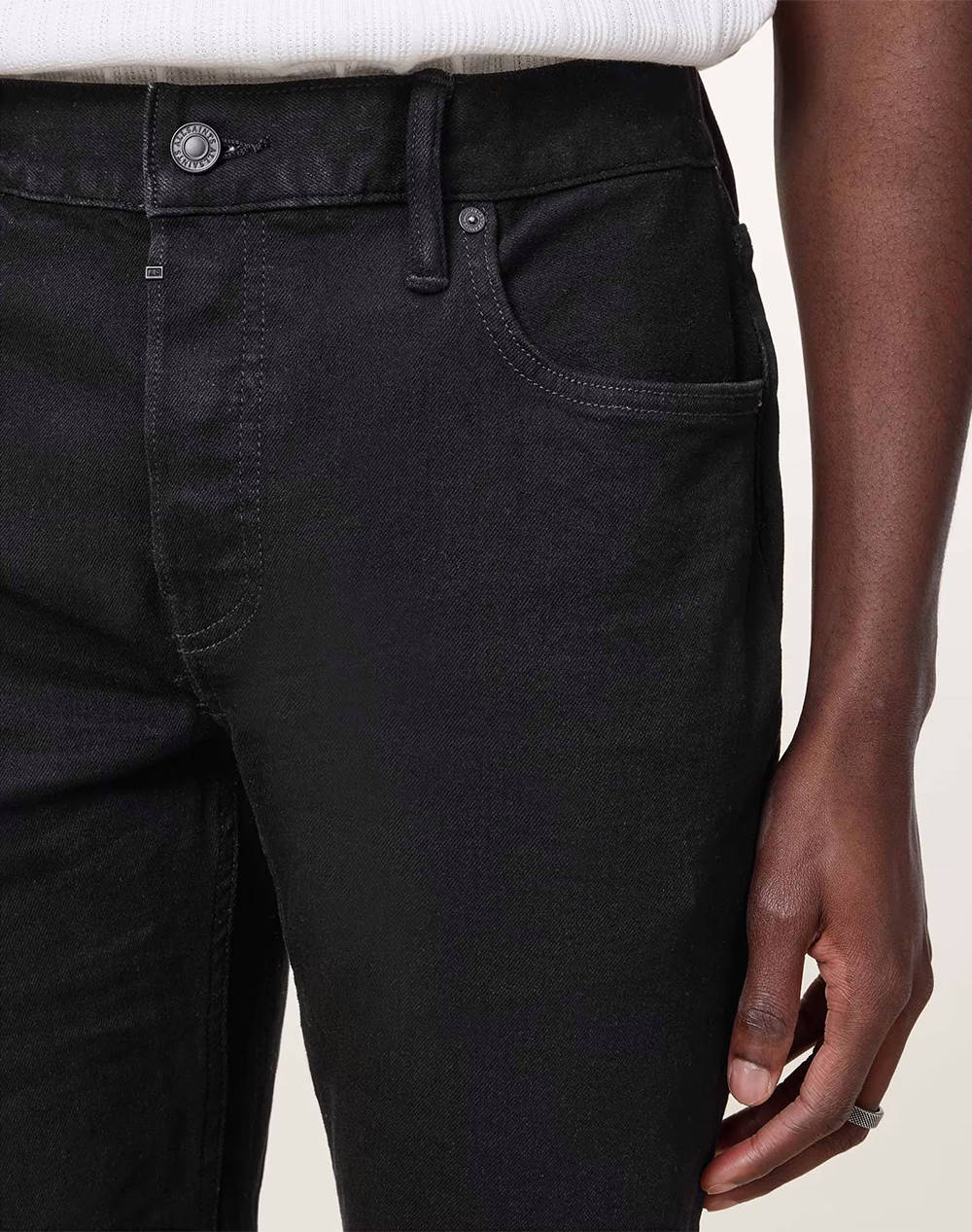 All Saints Iggy M024Eb-Jet Black Jetblack ανδρικά ρούχα παντελόνια Jeans Politikos Shop Πολιτικός